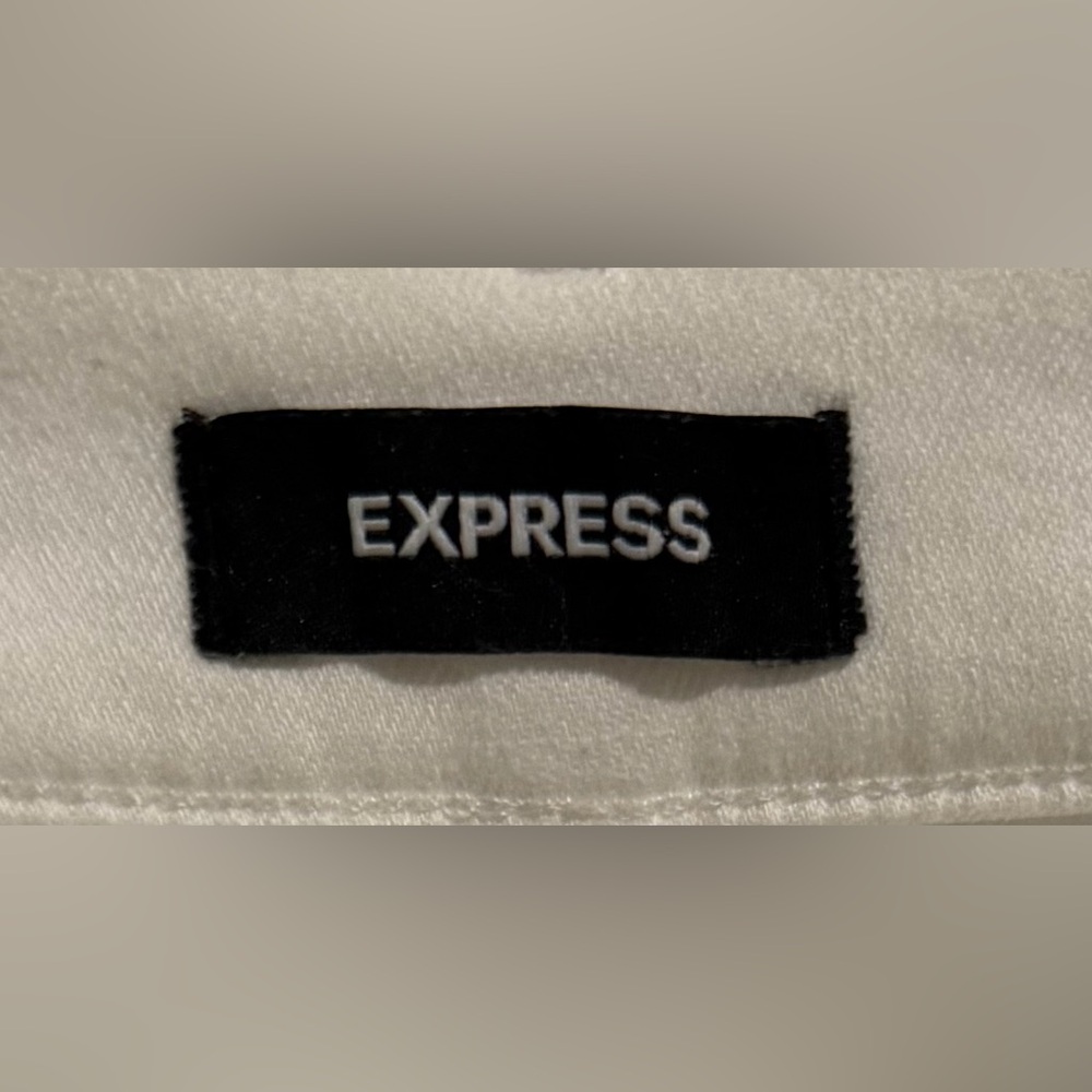Express White High Rise Bootcut Jeans Size 2R Stretch Denim - Picture 4 of 6